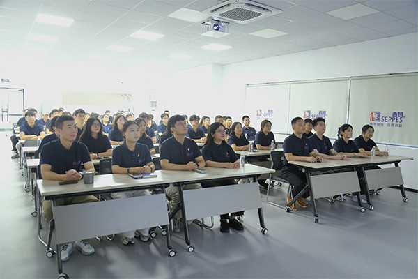 西朗门业董事长杨元嘉带领全体员工观看阅兵仪式